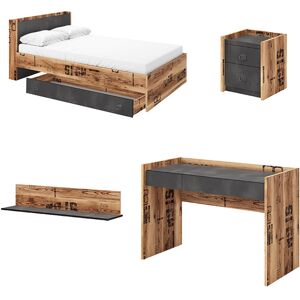 petitechambre.fr Chambre complete ado FARGO style industriel   Graphite   Panneaux Stratifies