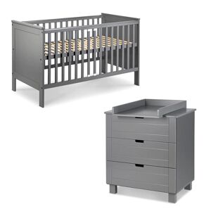 petitechambre.fr Pack KIWO pour chambre de bebe couleur graphite (lit + commode)   MDF