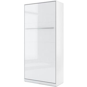 petitechambre.fr Lit armoire escamotable blanc brillant   90 cm x 200 cm   Panneaux Stratifies