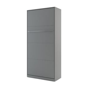 petitechambre.fr Lit armoire escamotable gris   90 cm x 200 cm   Panneaux Stratifiés