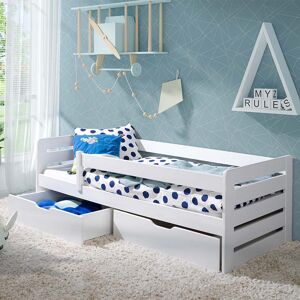 petitechambre.fr Lit enfant BELLA personnalisable   Blanc   80 cm x 160 cm   Pin Massif