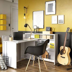 petitechambre.fr Bureau mural pliant blanc mat WORK CONCEPT   Panneaux Stratifies