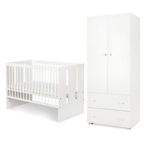 petitechambre.fr Chambre bebe lit 120 + armoire PAULA en blanc   Panneaux Stratifies