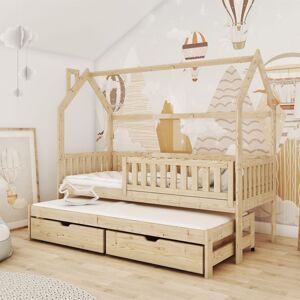 petitechambre.fr Lit MONKEY pour une chambre enfant mixte, lit gigogne   Pin   80 cm x 160 cm