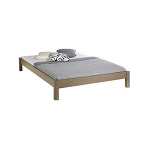 Idimex Lit futon TAIFUN, en pin massif, 140 x 190 cm, lasuré taupe - Publicité