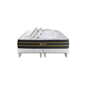 Sleepfit Pack matelas ULTRA 160x200 + double sommiers blanc 80x200 + Couette + 2 oreillers - Publicité