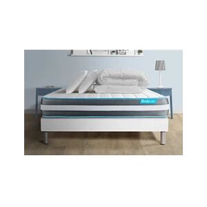 Bodycare Pack 140x200 matelas BodyForm + sommier kit blanc + Couette 240x220cm + 2 oreillers 60x40cm - Publicité