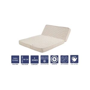 GENERIQUE Matelas Très Ferme Pour tous BZ 140x200 x 10 cm - Découpe Assise 60 cm - 5 zones de Confort - Noyau Poli Lattex HR Dernière Génération - Très - Publicité