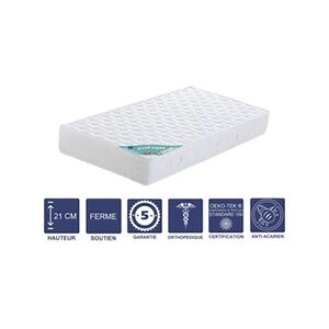 GENERIQUE Matelas + Alèse 70x190 x 21 cm - Ferme - Aertech+ 35 Kg/m3 HR Dernière Génération - Très Respirant - Publicité