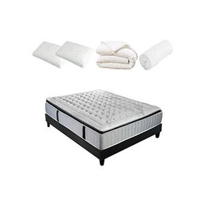 Olympe Literie - Pack Prêt à dormir PHIGALIE 140x190 cm - Matelas Ressorts ensachés + Sommier + Accessoires - Publicité