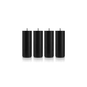 Bellecour LITERIE - Jeu de pieds de lit cylindriques en métal Noirs Hauteur 16 cm (lot de 4) - Publicité