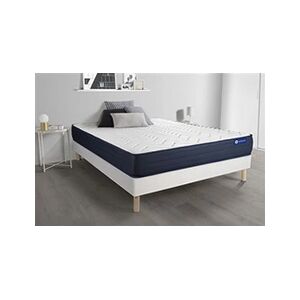 Actisom Ensemble matelas ACTILATEX LIFE 140x190 Latex et Mémoire de forme 5zones de confort + sommier KIT blanc - Publicité