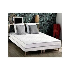 I D Literie Ensemble Matelas Latex 5 Zones Originel + Sommier 2x80x200 Blanc - Publicité