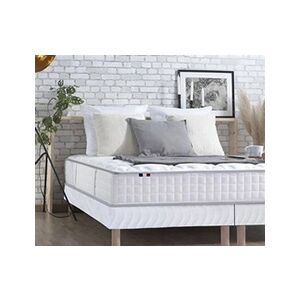 I D Literie Ensemble Matelas Ressorts + Mémoire de forme ODYSSEE + Sommier - Dimensions - 2x80 x 200 cm, Sommier - Blanc - Publicité