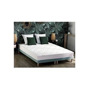 I D Literie Ensemble Matelas Mousse Accueil Memoire De Forme Mam Azur + Sommier 2x80x200 Sommier vert Celadon - Publicité