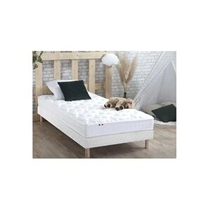 I D Literie Ensemble Matelas accueil mémoire de forme MAM AZUR + Sommier - Dimensions - 90 x 190 cm, Sommier - Blanc - Publicité