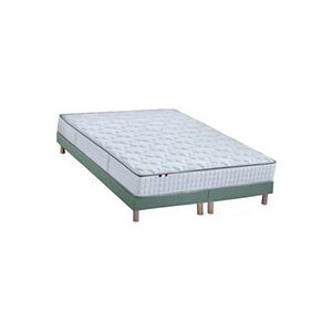 I D Literie Ensemble Matelas Ressorts Cosmos + Sommier 2x80x200 Sommier Vert Celadon - Publicité