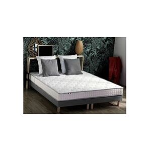 I D Literie Ensemble Matelas Mousse Haute Resilience Cirrus + Sommier 2x80x200 Sommier Gris Chine - Publicité