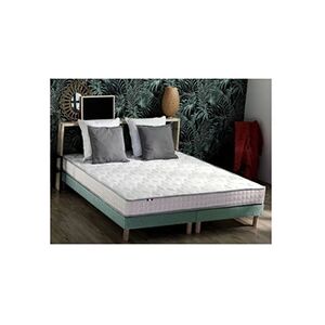 I D Literie Ensemble Matelas Mousse Haute Resilience Cirrus + Sommier 2x80x200 Sommiervert Celadon - Publicité