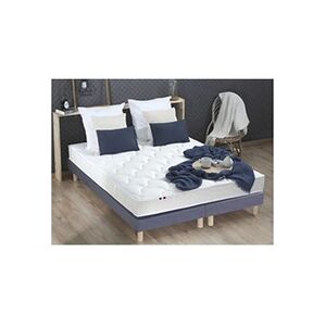 I D Literie Ensemble Matelas Mousse Ferme Reversible Alto + Sommier 2x80x200 Sommier Bleu Denim - Publicité