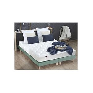 I D Literie Ensemble Matelas Mousse Ferme Reversible Alto + Sommier 2x80x200 Sommier Vert Celadon - Publicité