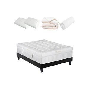 Bellecour LITERIE - Pack Prêt à dormir EMPEREUR 140x190 cm - Matelas Mémoire de forme + Sommier + Accessoires - Publicité