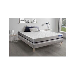 Actisom Ensemble matelas 140x190 ACTILATEX SOFT 3zones de confort + sommier KIT gris - Publicité