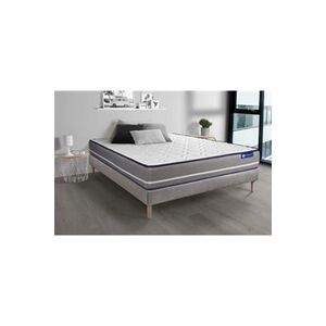 Actisom Ensemble matelas Latex + mémoire de forme ACTILATEX PUR 140x190cm 3zones de confort + sommier KIT gris - Publicité