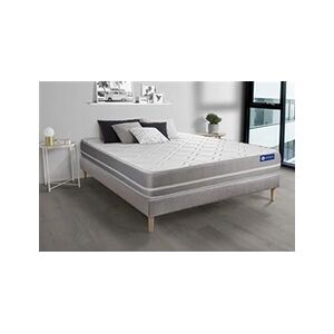 Actisom Ensemble matelas Latex + mémoire de forme ACTILATEX TOUCH 140x190 3zones de confort + sommier KIT gris - Publicité