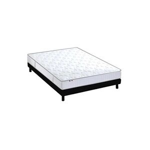 I D Literie Idliterie - Ensemble matelas mousse a memoire de forme et mousse hr zenith + sommier kit - chene gris, - 140x190cm - Publicité