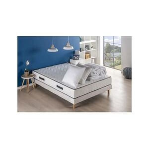 Deko Dream RELAX - Pack pret a dormir - Matelas + sommier 160x200 + couette + 2 oreillers - Publicité