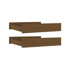 VIDAXL Tiroirs de lit 2 pcs Marron miel Bois de pin massif - Publicité