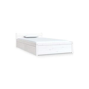 VIDAXL Cadre de lit avec tiroirs Blanc 90x200 cm - Publicité