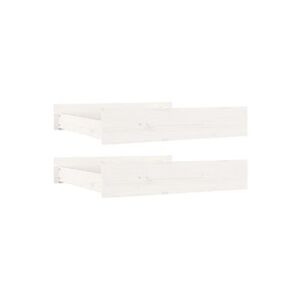 VIDAXL Tiroirs de lit 2 pcs blanc Bois de pin massif - Publicité