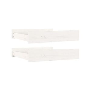 VIDAXL Tiroirs de lit 2 pcs blanc Bois de pin massif - Publicité