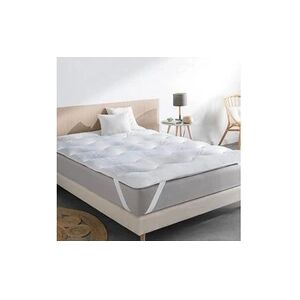 ID Market Surmatelas 140x190 cm épais et moelleux surpiqûres vagues 600 gr - Publicité