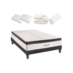 Bellecour LITERIE - Pack Prêt à dormir ZERMATT 140x190 cm - Matelas Mémoire de forme + Sommier + Accessoires - Publicité