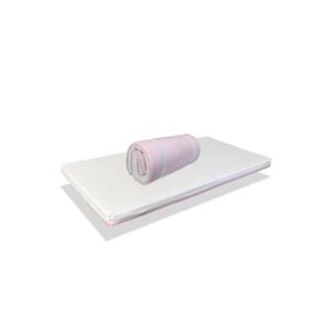 DORMALIT Matelas Bébé Pliant pour lit de Voyage MIMO 120X60 ROSE Epaisseur 5 CM - Déhoussable,facile à transporter - Publicité