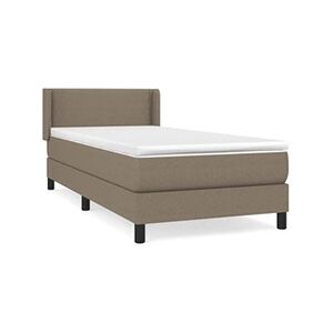 VIDAXL Lit à sommier tapissier avec matelas Taupe 80x200 cm Tissu - Publicité