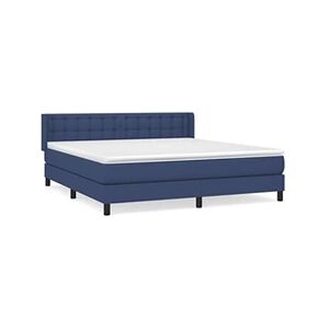 VIDAXL Lit à sommier tapissier avec matelas Bleu 180x200 cm Tissu - Publicité