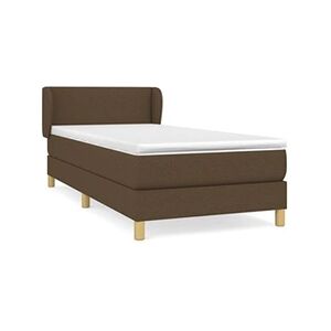 VIDAXL Lit à sommier tapissier avec matelas Marron foncé 80x200 cm - Publicité