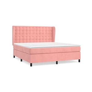 VIDAXL Lit à sommier tapissier avec matelas Rose 180x200 cm Velours - Publicité