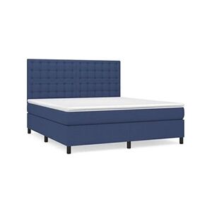 VIDAXL Lit à sommier tapissier avec matelas Bleu 180x200 cm Tissu - Publicité