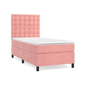 VIDAXL Lit à sommier tapissier et matelas Rose 80x200 cm Velours - Publicité