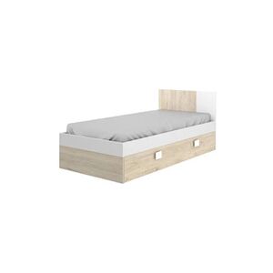 Vente-Unique.com Lit gigogne 2 x 90 x 190 cm - Coloris : Naturel et blanc - SONIA - Publicité