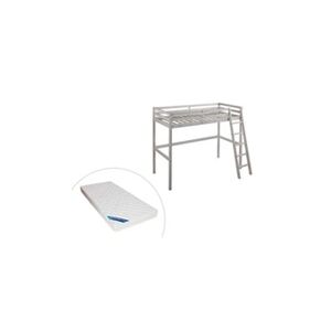 Vente-Unique.com Lit mezzanine GEDEON II - 90 x 190 cm - Pin massif - Blanchi + matelas - Publicité