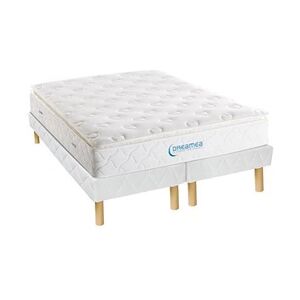 Vente-Unique.com Ensemble Sommier + Matelas ressorts ensachés surmatelas intégré AMERICAN DREAM de DREAMEA - 200 x 200 cm - Publicité