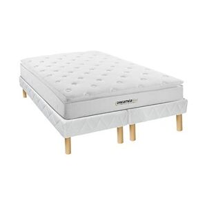 Vente-Unique.com Ensemble sommier et matelas anti-feu ressorts ensachés et surmatelas intégré DELICE de DREAMEA HOTEL - 180 x 200 cm - Publicité