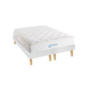 Vente-Unique.com Ensemble Sommier + Matelas ressorts ensachés surmatelas intégré AMERICAN DREAM de DREAMEA - 180 x 200 cm - Publicité