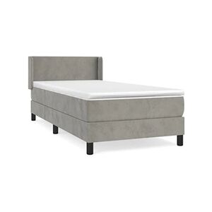 VIDAXL Lit à sommier tapissier et matelas Gris clair 80x200 cm Velours - Publicité